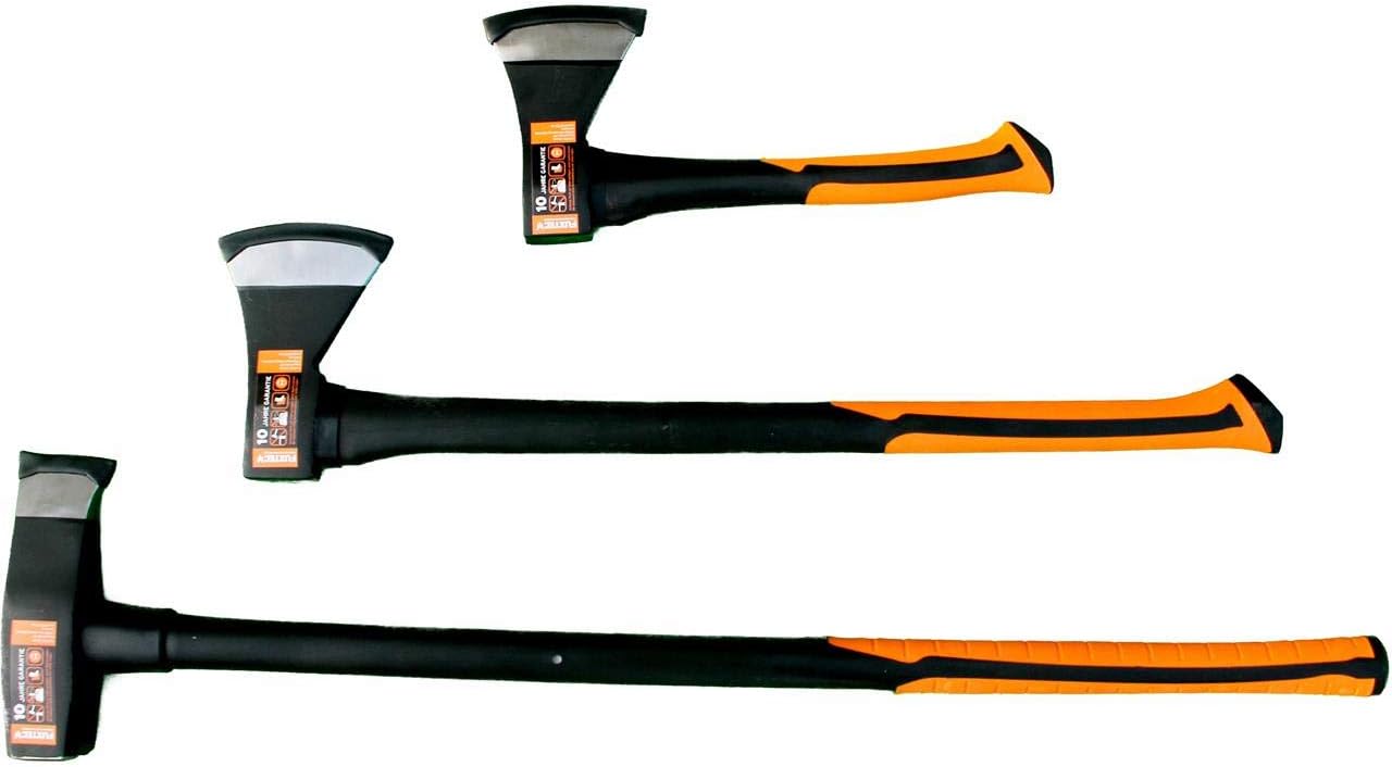 FUXTEC 3-teiliges Spalt-Axtset mit 600g Beil, 1.000g Axt und 3.000g Spaltaxt