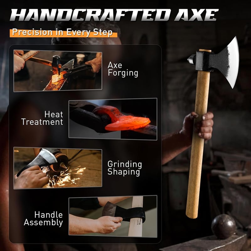Handgeschmiedetes Axt-Set für Männer – Outdoor Survival und Holzspalten