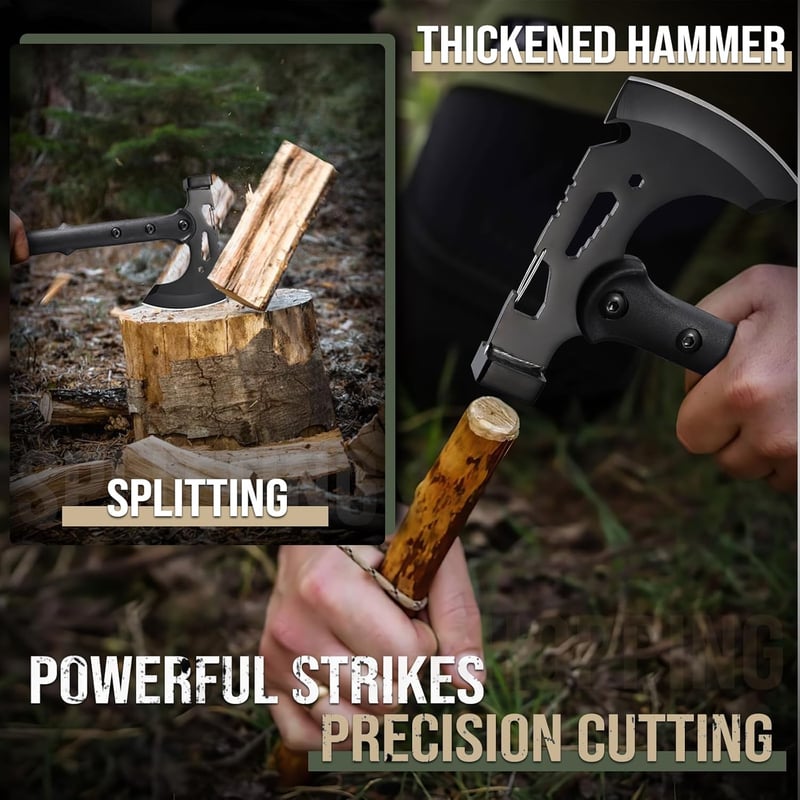 Freelander Outdoor Survival Axt mit Hammer – Scharfes Campingbeil für Männer