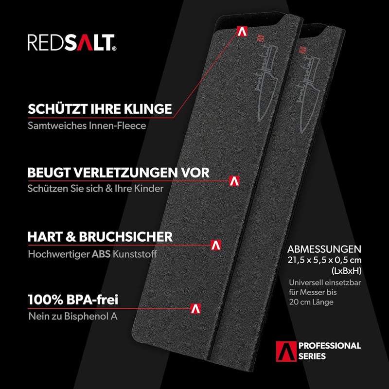 Küchenmesser Schutzhülle – 2er Set aus BPA-freiem ABS mit Fleece