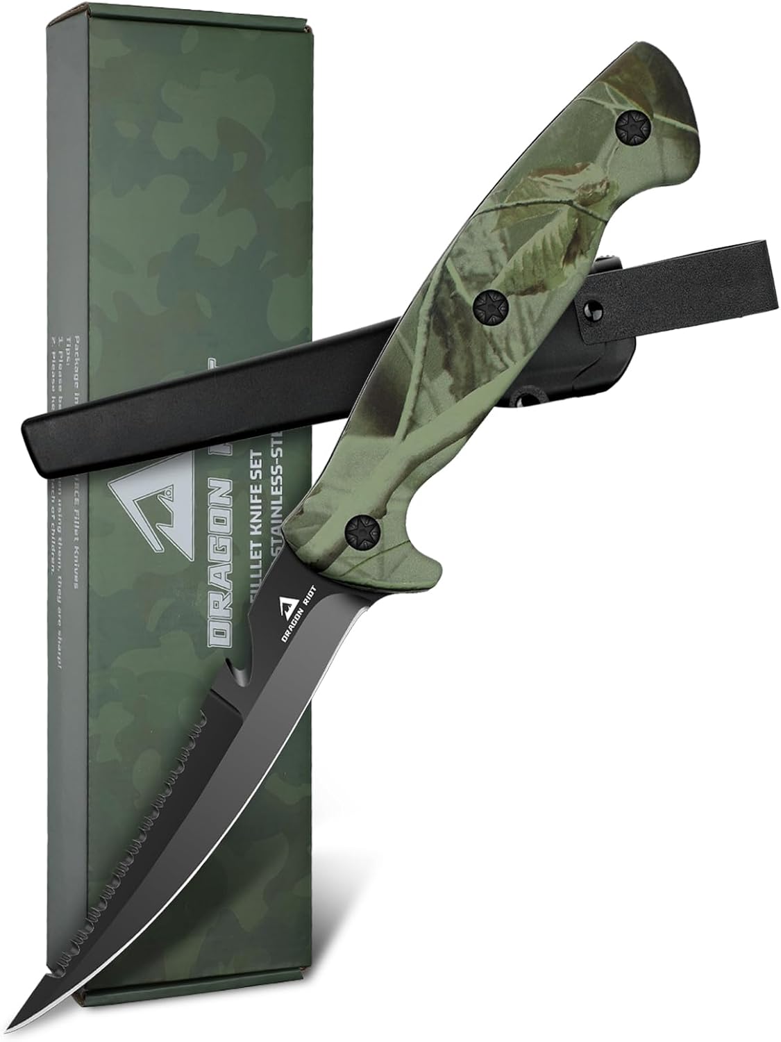 DRAGON RIOT Filetiermesser 13 cm aus Edelstahl mit Anti-Rutsch-Griff