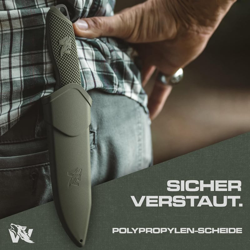 Wolfgangs W1 Jagdmesser aus 440C Stahl mit Scheide - Premium Outdoor Werkzeug