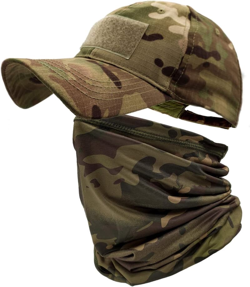 Kühlende Camo-Baseballmütze mit Halsgamasche für Männer – Outdoor-Sport