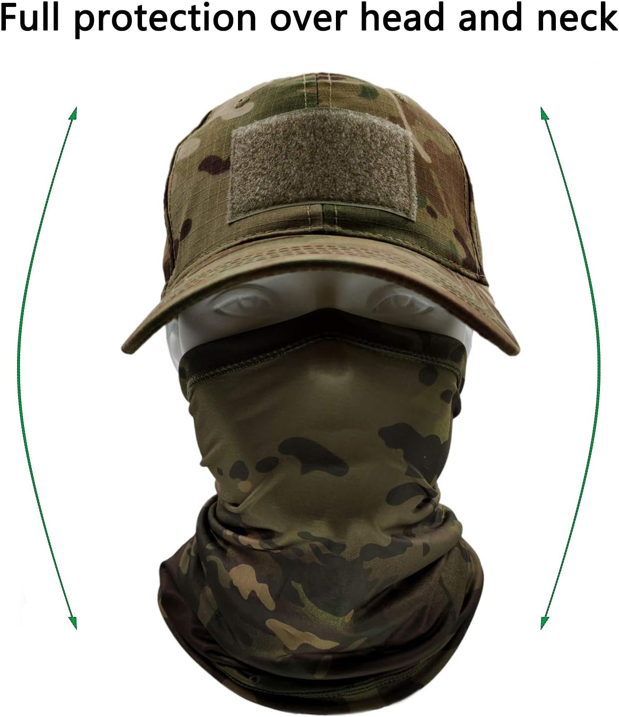 Kühlende Camo-Baseballmütze mit Halsgamasche für Männer – Outdoor-Sport