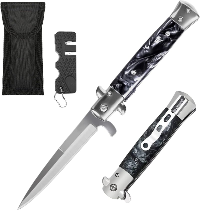 Taschenmesser mit Gürteltasche & Schärfer – Outdoor-Geschenk für Männer