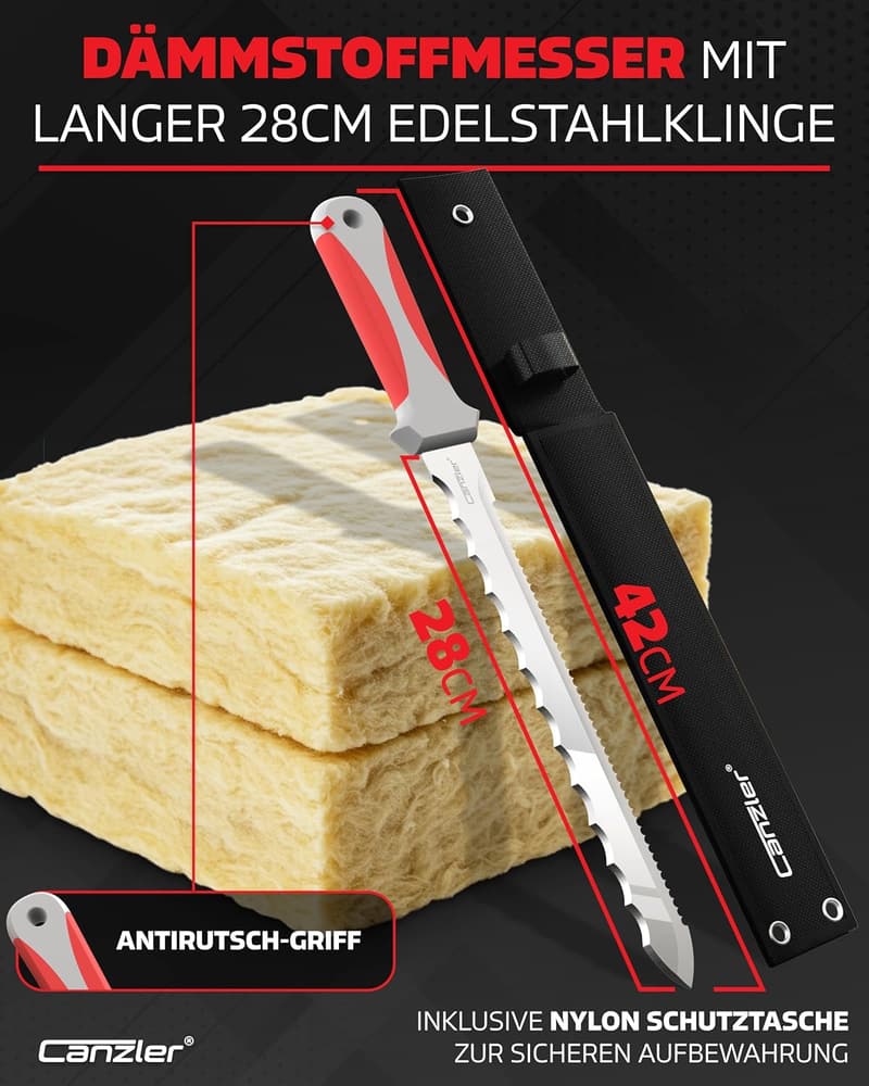 Canzler Dämmstoffmesser 420mm mit rostfreier Klinge und Etui