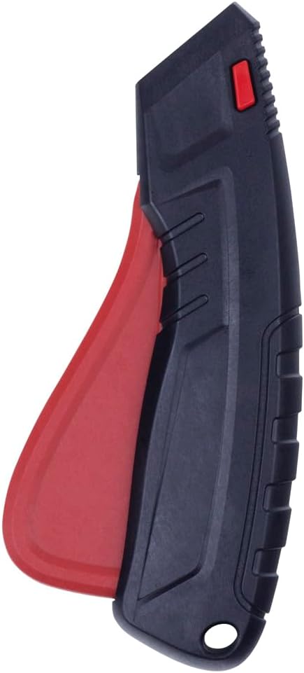 Sicherheitsmesser mit Klingeneinzug und Lock-Funktion, Schwarz-Rot