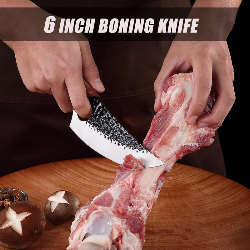 Japanisches 6-Zoll Kochmesser mit Holzgriff und Lederhülle