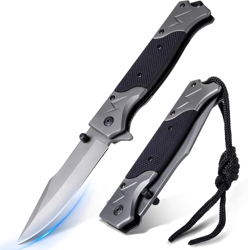 Tragbares Edelstahl-Taschenmesser mit rutschfester Grifffläche für Männer