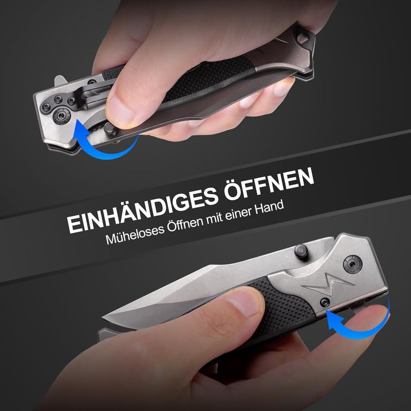 Tragbares Edelstahl-Taschenmesser mit rutschfester Grifffläche für Männer