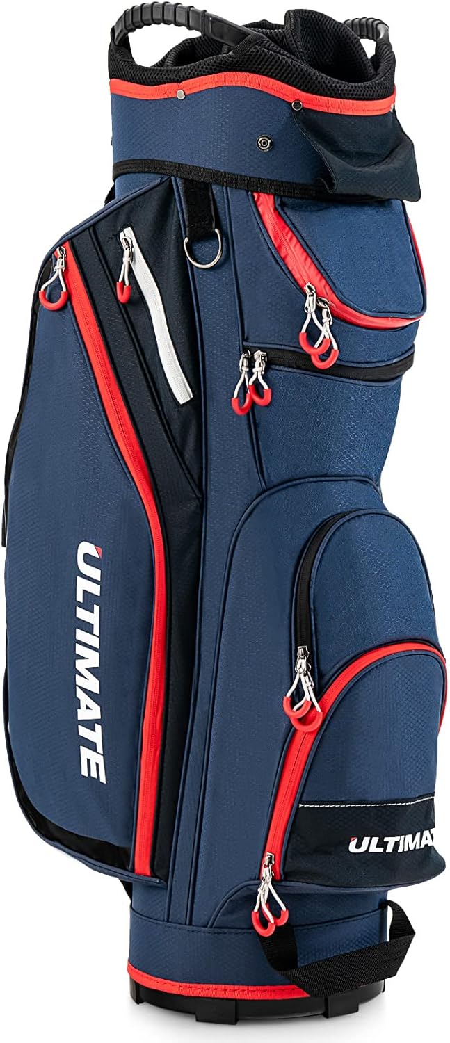 Leichtes Golfbag mit 14er Schlägereinteilung und Regenhaube