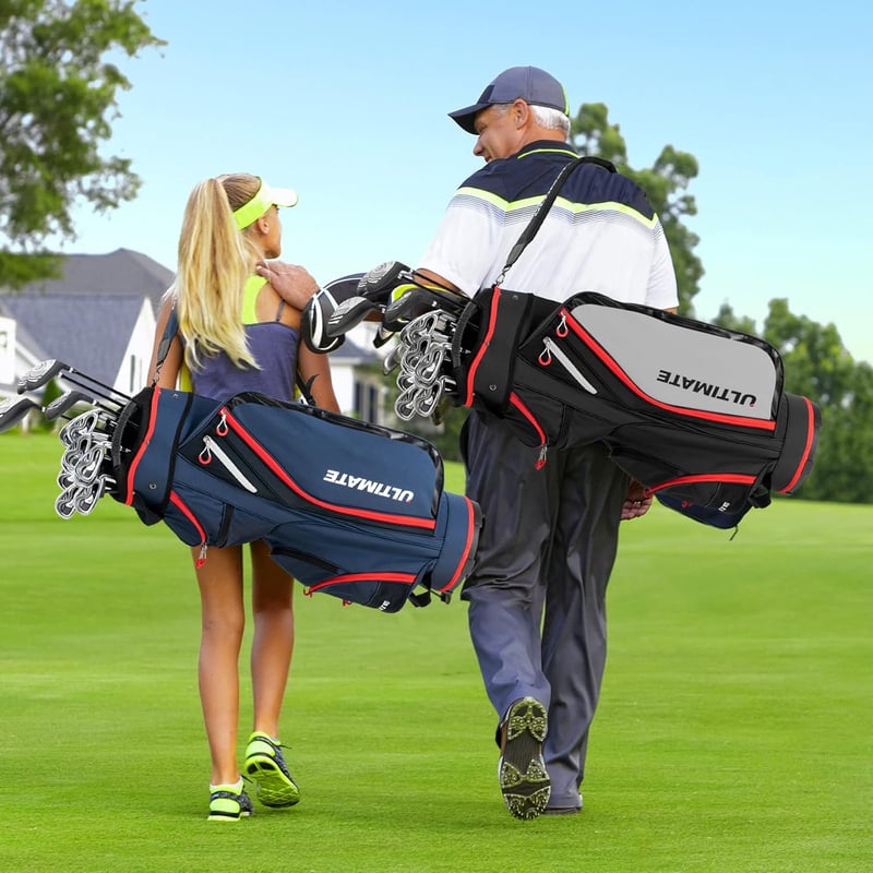 Leichtes Golfbag mit 14er Schlägereinteilung und Regenhaube