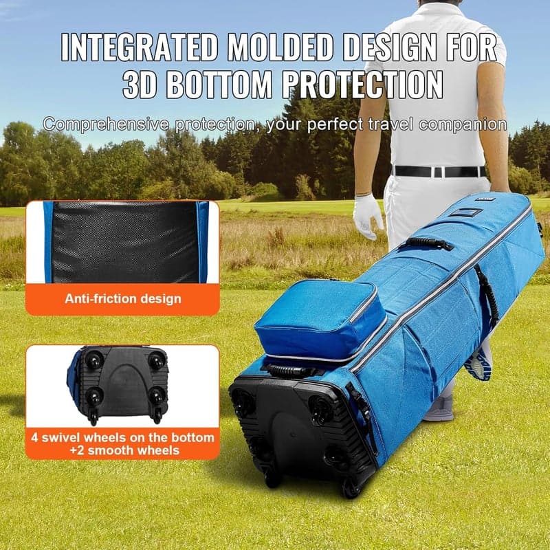 Tragbare Golfwagentasche aus wasserdichtem 1200D-Polyester, Blau
