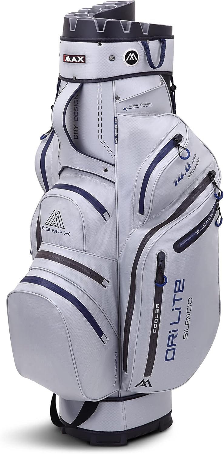 Wasserabweisende Golftasche Big Max Dri Lite Silencio 2 – Silber