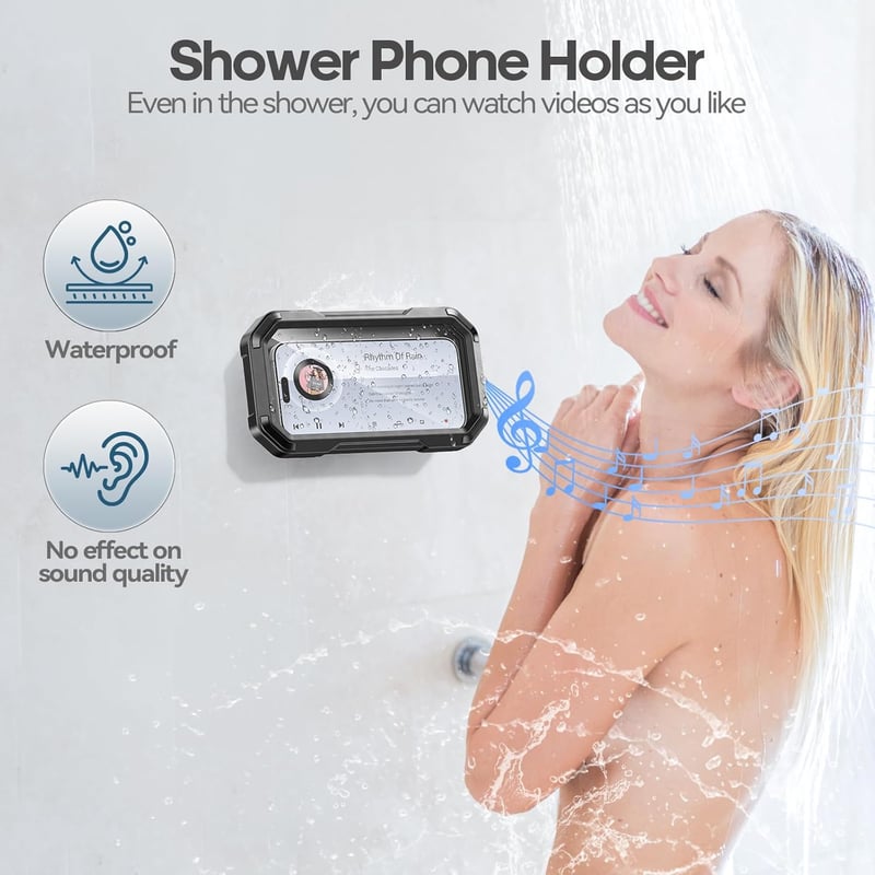 Wasserdichte Handyhalterung für Dusche mit 360° Drehung, HD Touchscreen