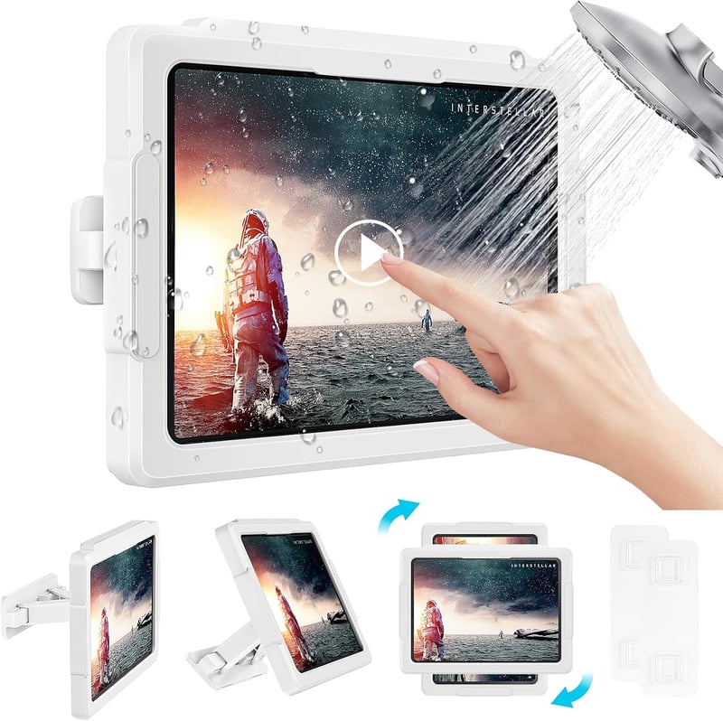 Wasserdichte Tablet Halterung für Badezimmer und Küche, 360° drehbar, bis 11 Zoll