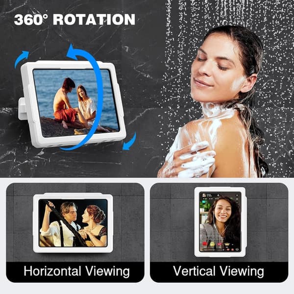 Wasserdichte Tablet Halterung für Badezimmer und Küche, 360° drehbar, bis 11 Zoll