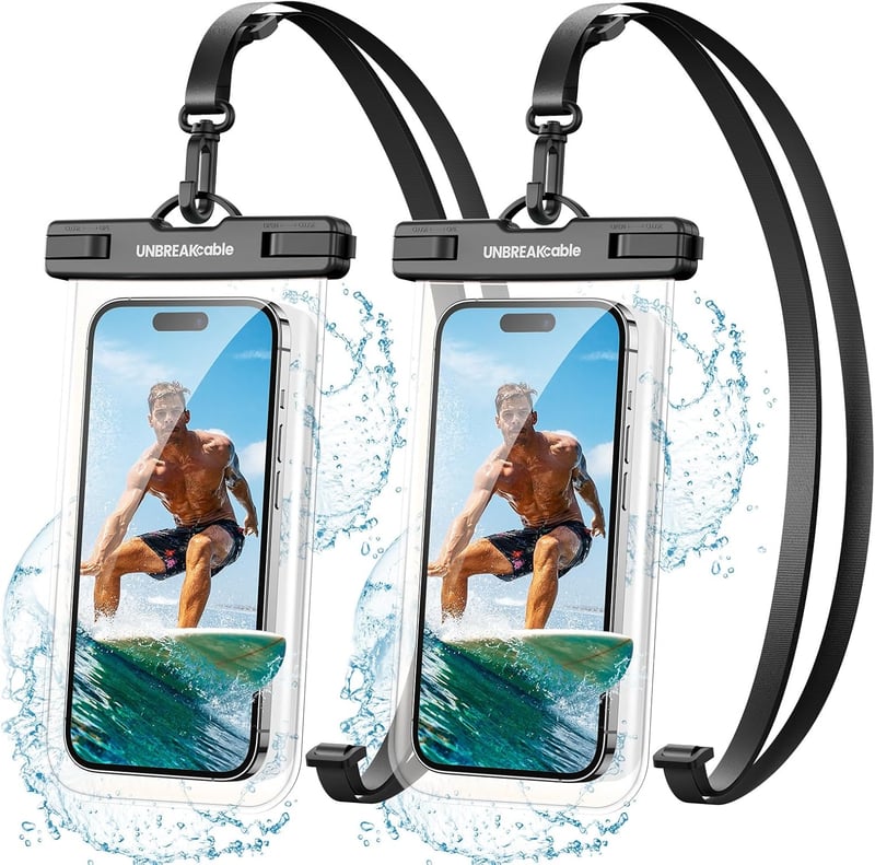 Wasserdichte Handyhülle für Schwimmen - 2 Stück IPX8, transparent