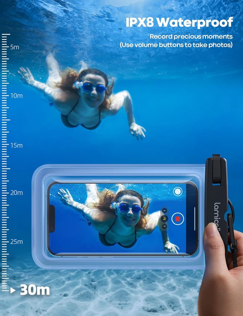 Wasserdichte Handytasche für Smartphones bis 7 Zoll - 2 Stück, IPX8