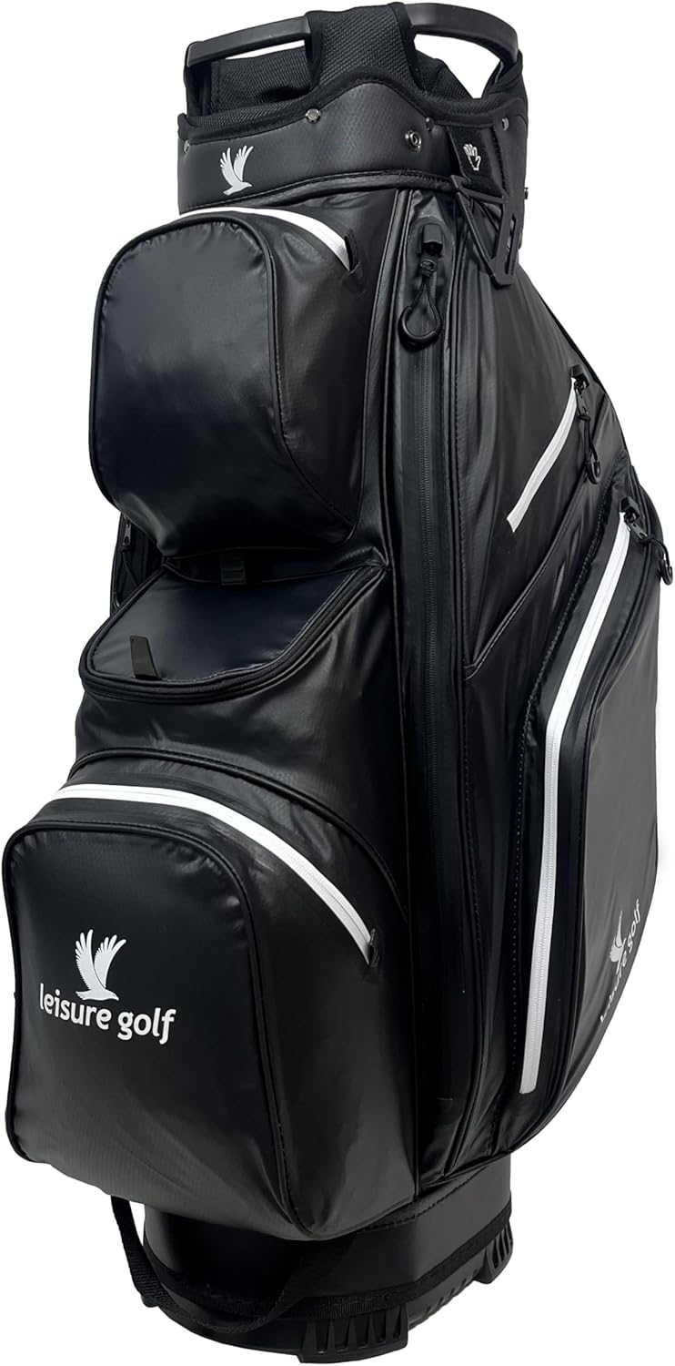 Wasserdichter Cartbag in Schwarz/Weiß für Golfspieler