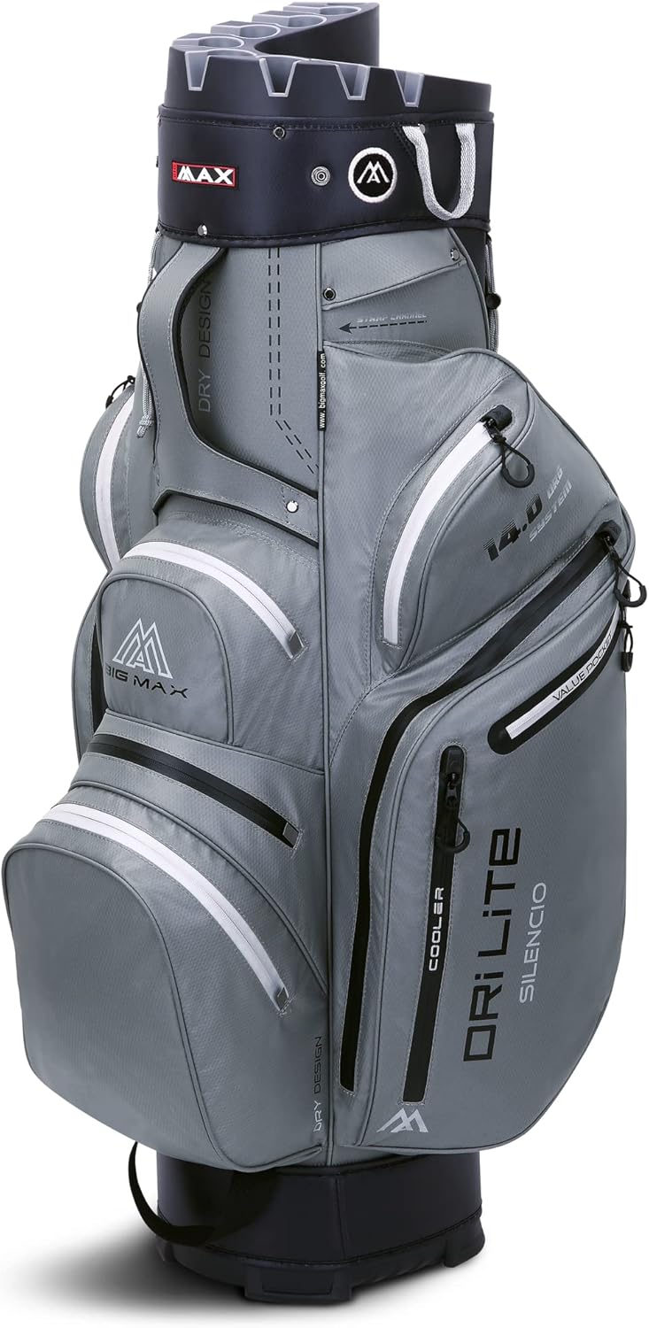 Wasserabweisende Golftasche Big Max Dri Lite Silencio 2 in Grau