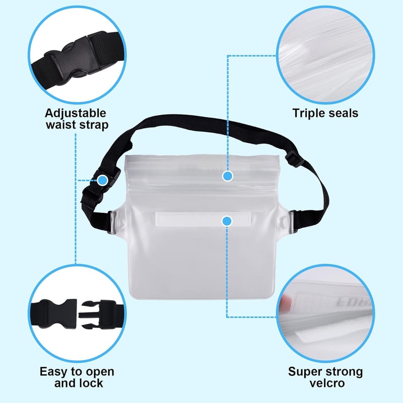 Wasserdichte Bauchtasche mit IP68 für Wassersport und Strand