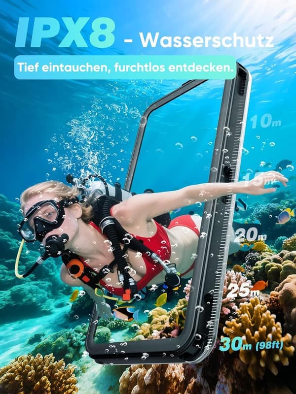 Wasserdichte Handytasche IPX8 für Unterwasser-Schnorcheln bis 6,9 Zoll