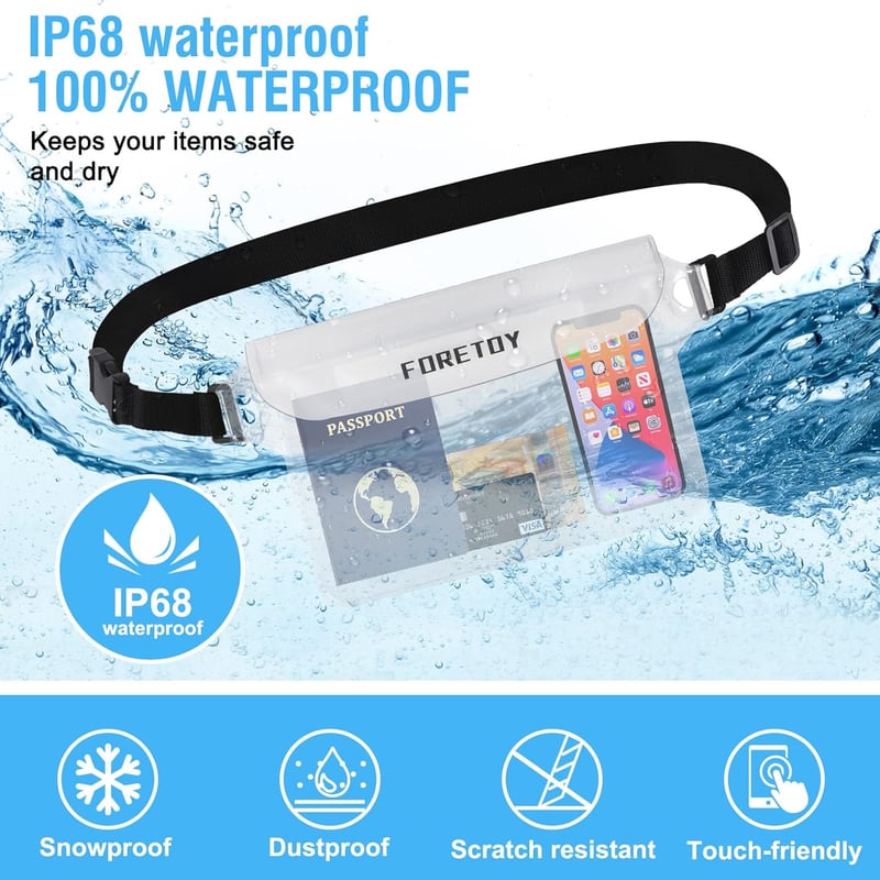 Wasserdichte Bauchtasche mit verstellbarem Hüftgurt für Wassersport