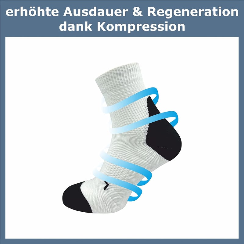 Kompressions-Laufsocken für Herren mit Anti-Blasen Schutz – 5 Paar