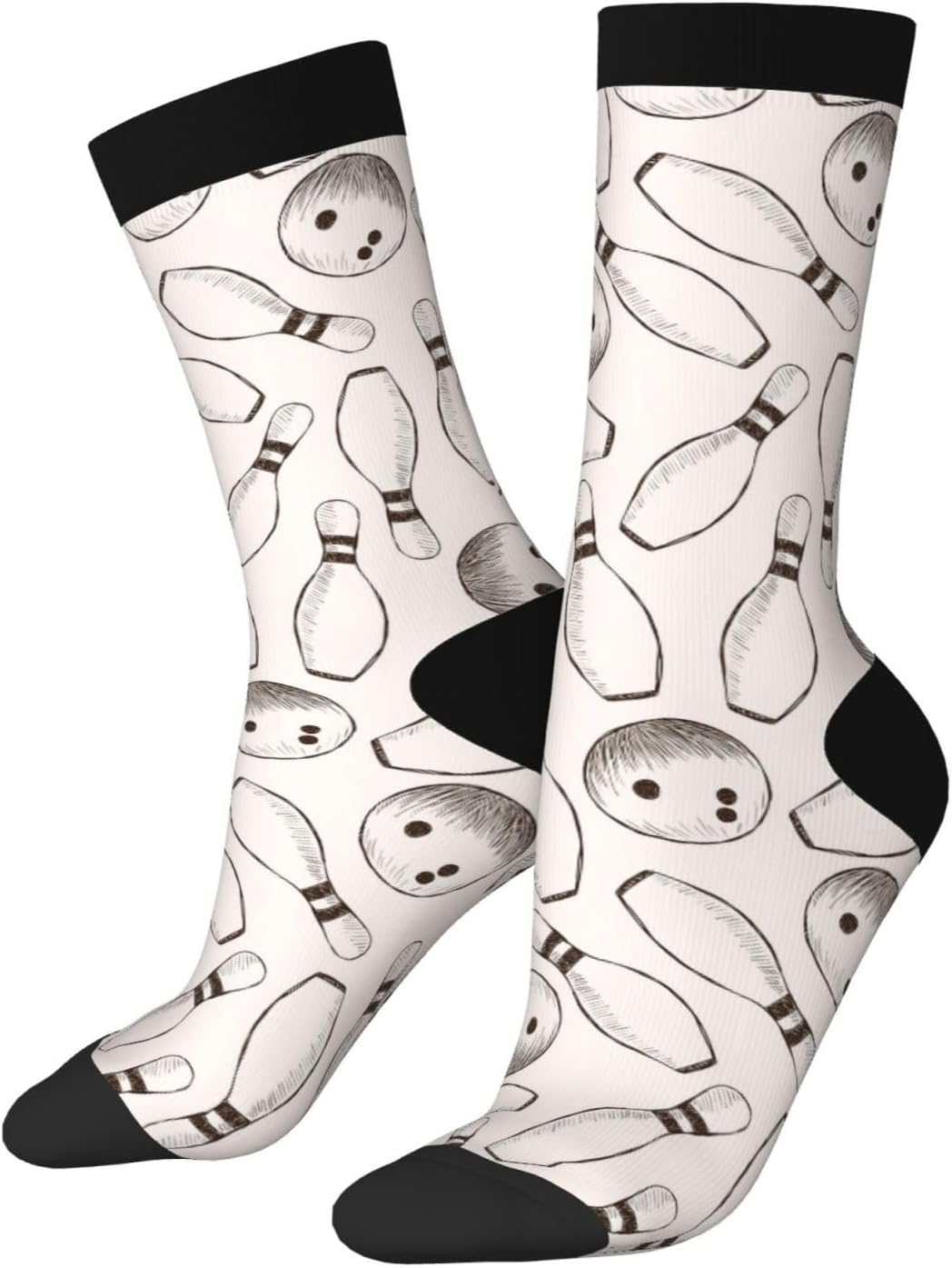 Bowling-Socken für Erwachsene – Kompressions- und Crew-Design