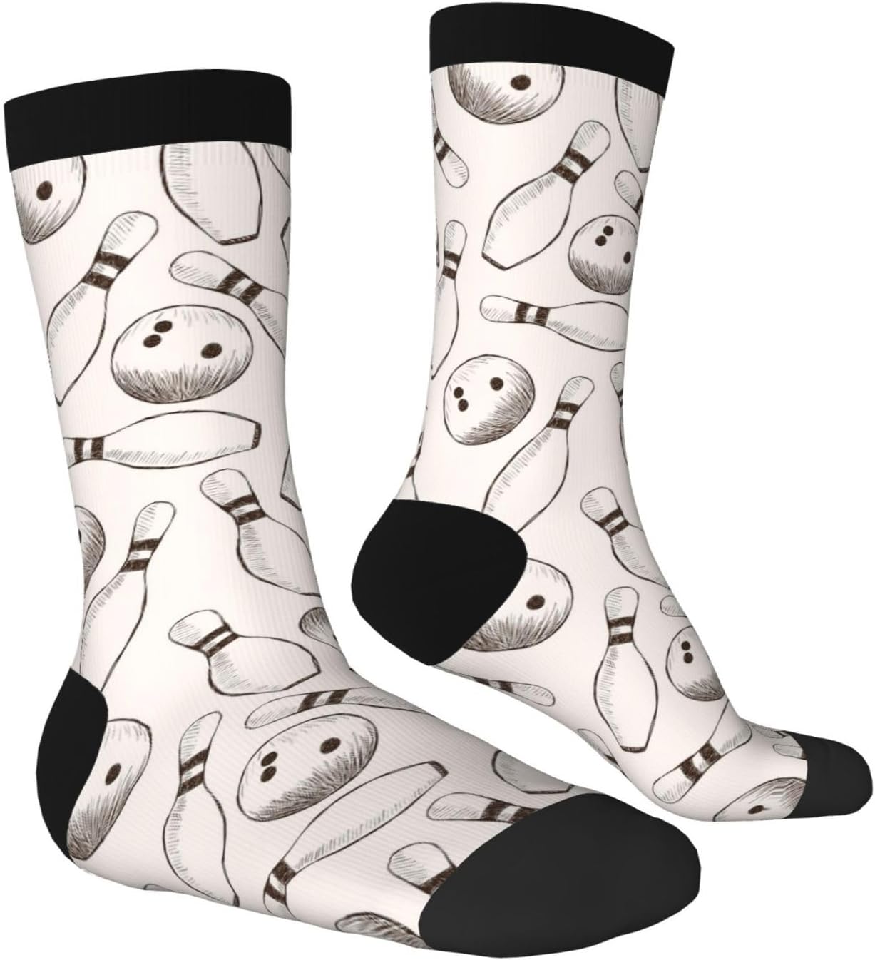 Bowling-Socken für Erwachsene – Kompressions- und Crew-Design