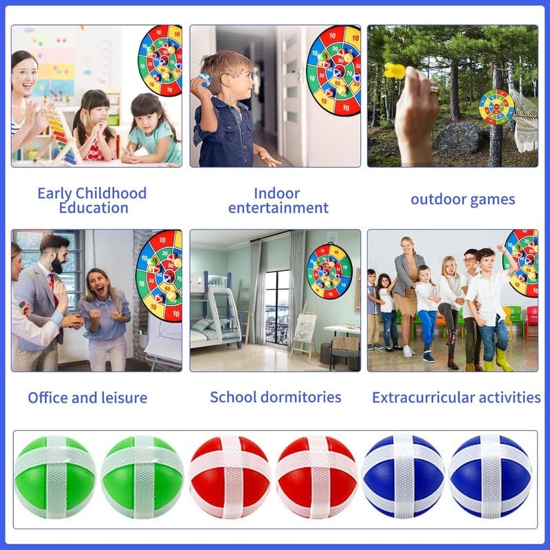 Dartscheibe mit Klebebällen für Kinder ab 3 Jahren – Indoor/Outdoor Spielzeug