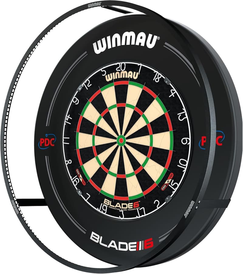 WINMAU Blade 6 Dartboard Set mit LED und Surround für Turniere