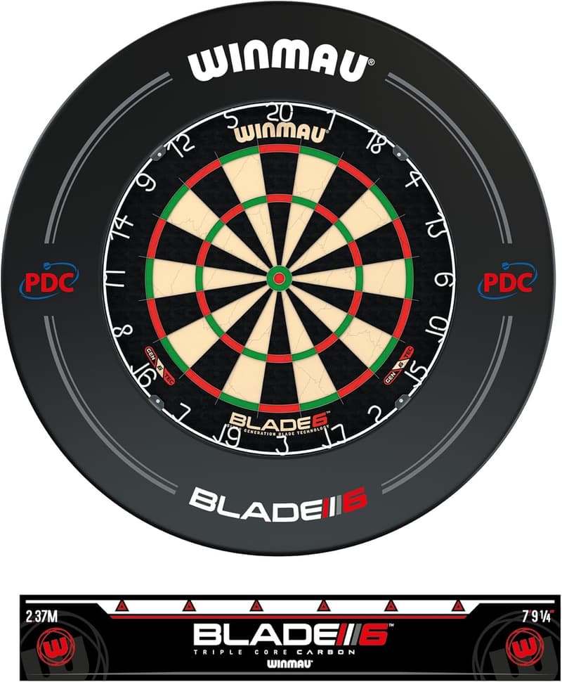 WINMAU Blade 6 Dartboard Set mit LED und Surround für Turniere