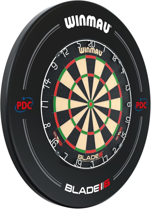 WINMAU Blade 6 Dartboard Set mit LED und Surround für Turniere