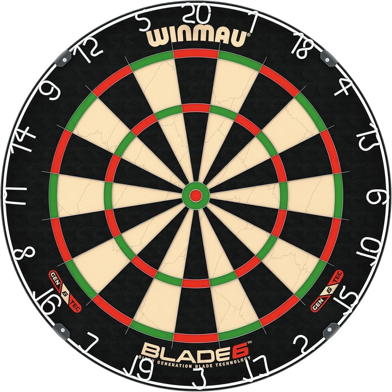 WINMAU Blade 6 Turnierdartscheibe mit PDC Surround und Oche Linie