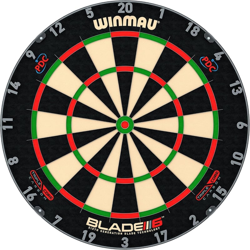 WINMAU Darts Blade 6 Triple Core Carbon Dartscheibe für Profis