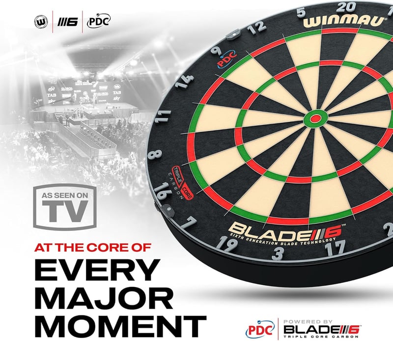 WINMAU Darts Blade 6 Triple Core Carbon Dartscheibe für Profis