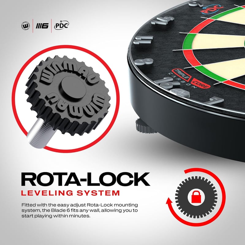 WINMAU Darts Blade 6 Triple Core Carbon Dartscheibe für Profis