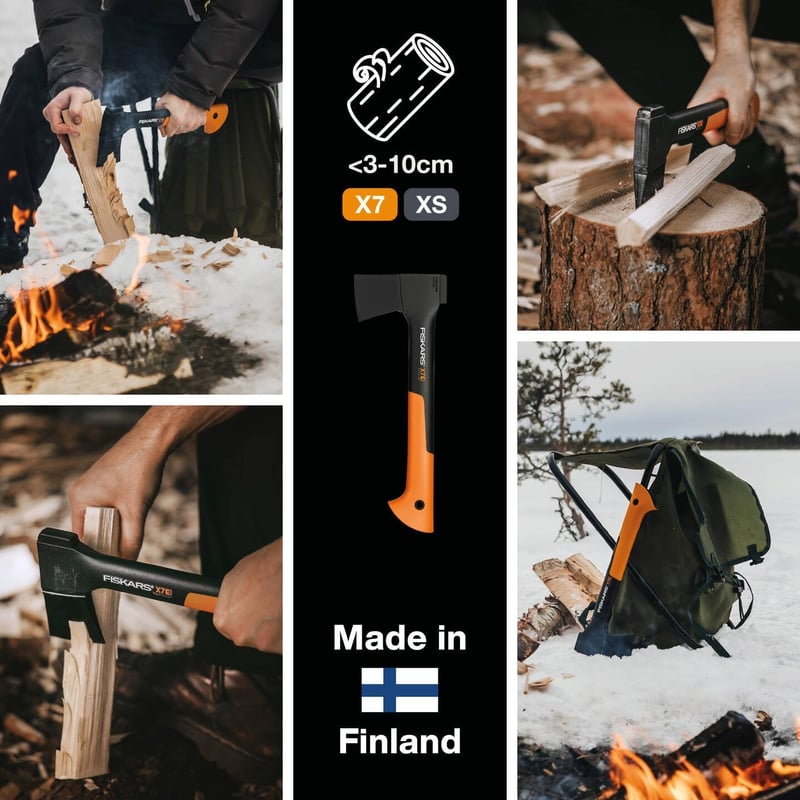 Fiskars Universalaxt Set mit Klingen- und Transportschutz, 35,5 cm