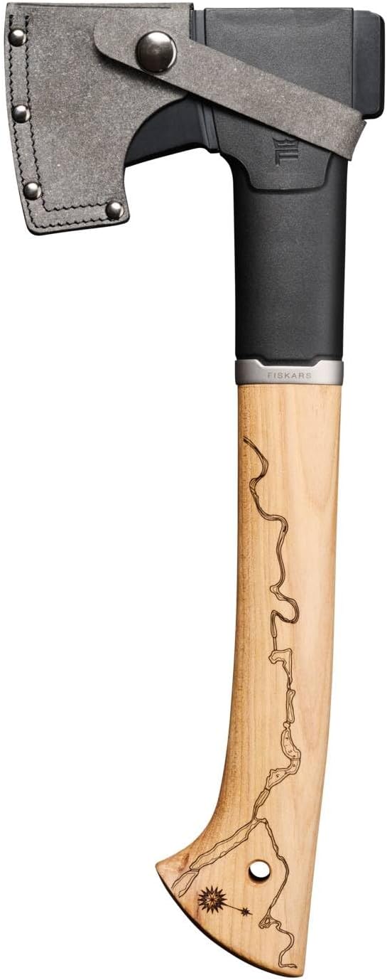 Fiskars Universalaxt 375 Jahre Jubiläumsedition, 35,5 cm, Karbonstahl/Holz