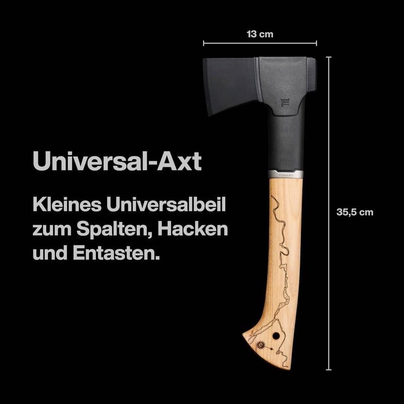 Fiskars Universalaxt 375 Jahre Jubiläumsedition, 35,5 cm, Karbonstahl/Holz