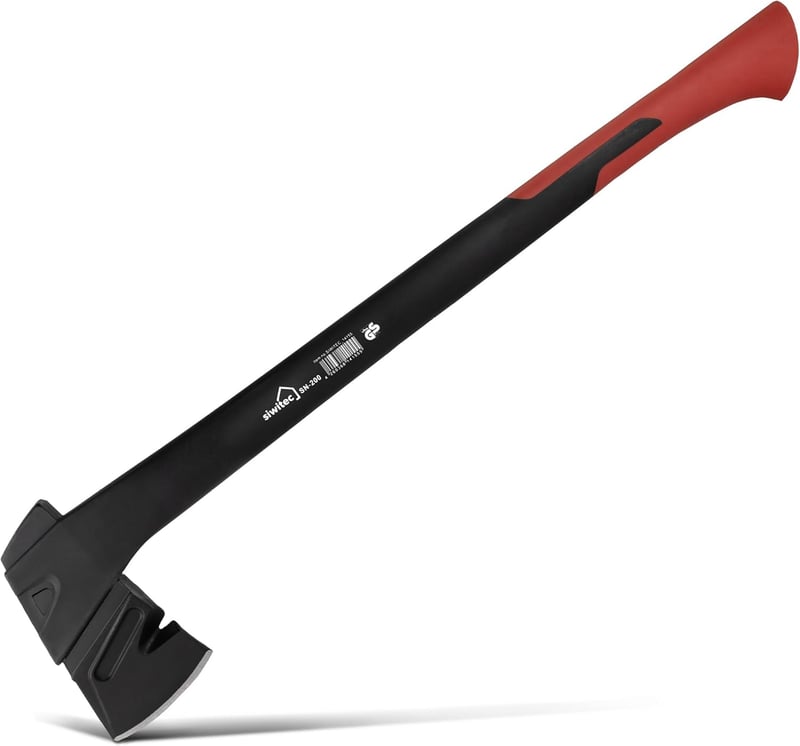 Spaltaxt SN-200 mit 2000 g Kopfgewicht und Klingenschutz, glasfaserverstärkter Stiel