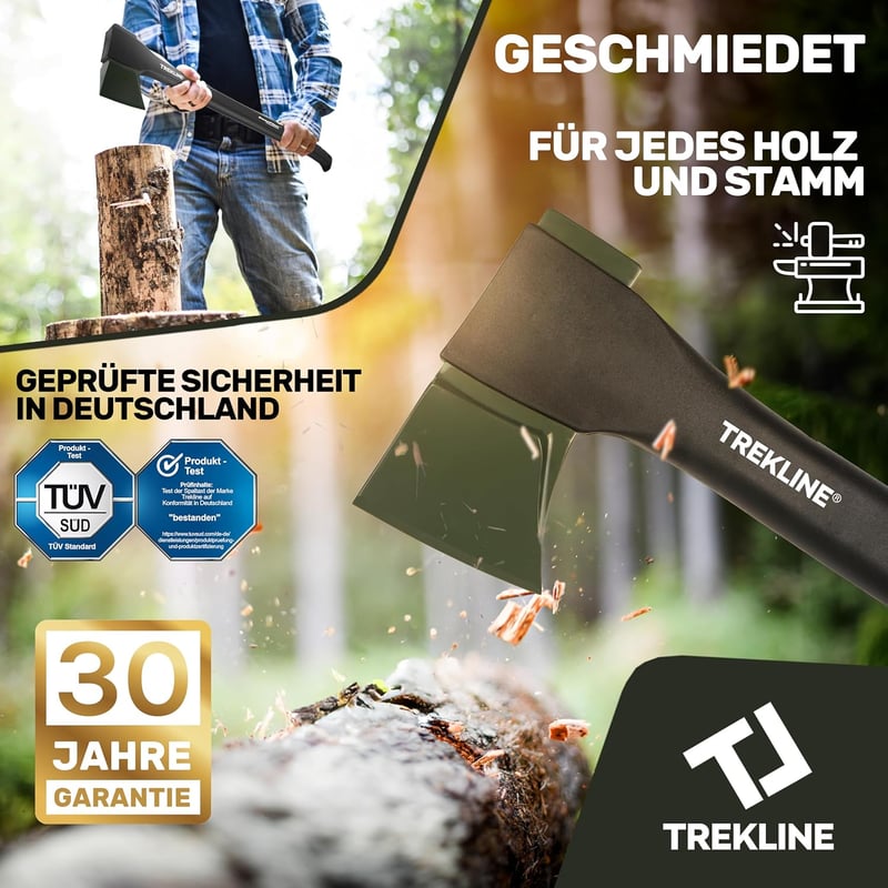 TREKLINE Spaltaxt mit ErgoFiber™ Griff und Klingen-/Transportschutz