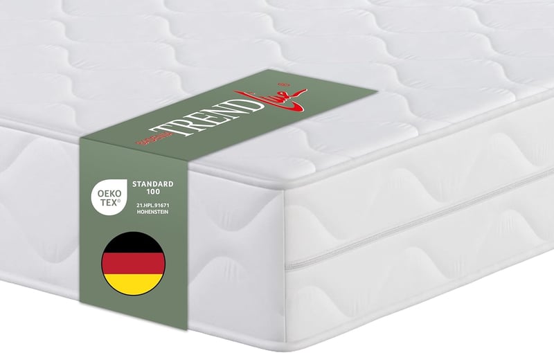 Öko-Tex zertifizierte 7-Zonen Komfortmatratze 90 x 200 cm, Härtegrad 2/3