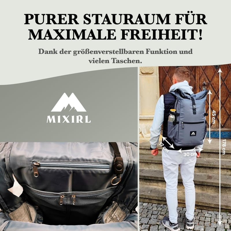 Stylischer Baby Wickelrucksack mit Wickelunterlage für Mamas
