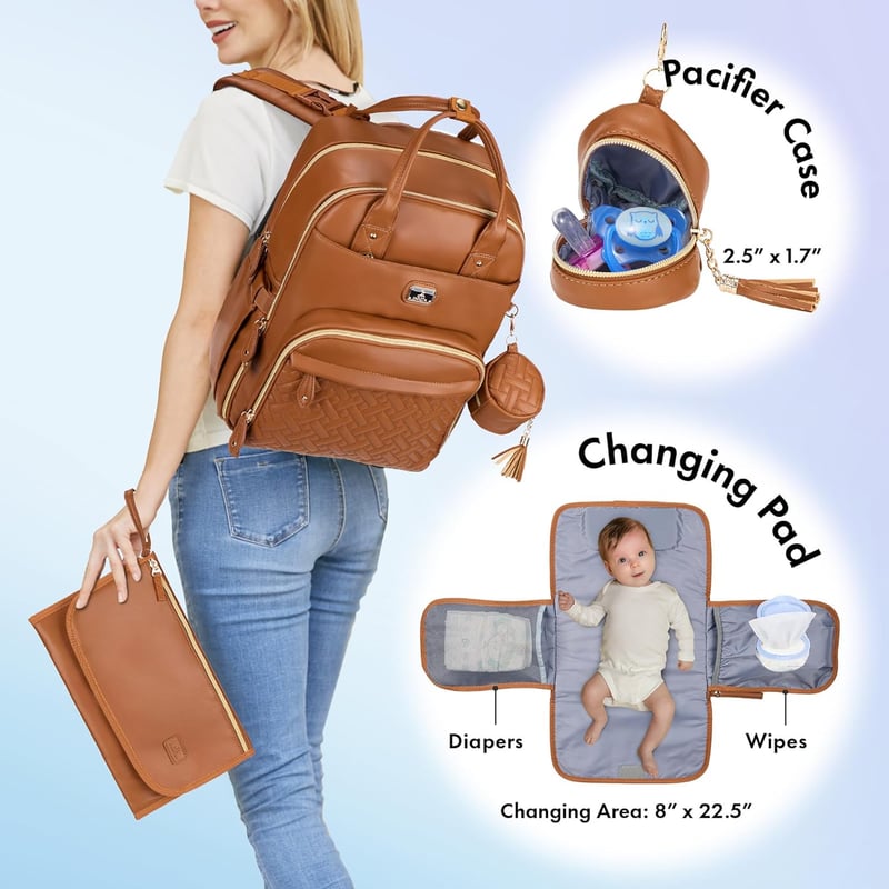 Multifunktionaler Wickelrucksack mit mobiler Wickelauflage für Eltern