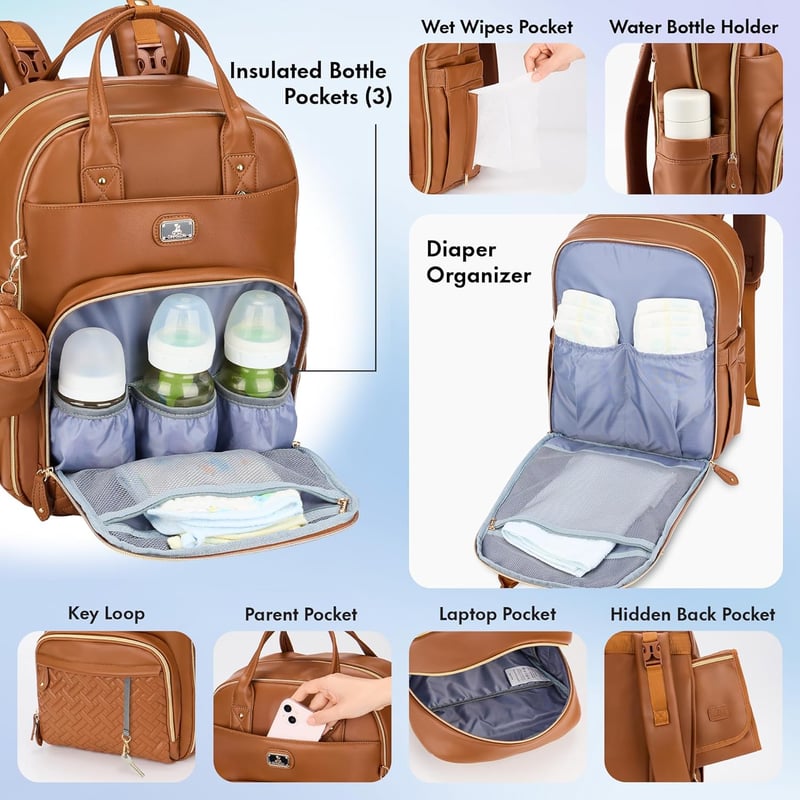 Multifunktionaler Wickelrucksack mit mobiler Wickelauflage für Eltern