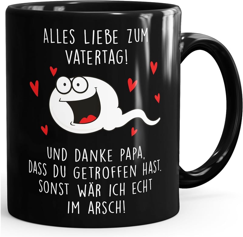 Lustige schwarze Tasse für Papa - Vatertagsgeschenk von Moonworks®