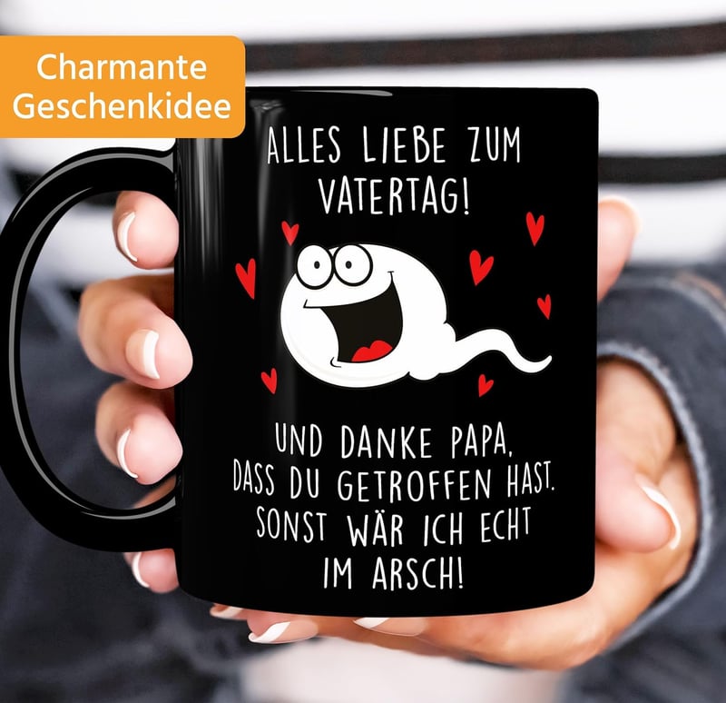 Lustige schwarze Tasse für Papa - Vatertagsgeschenk von Moonworks®
